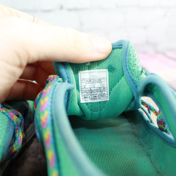 Chaco Marine Green Mesh Outcross Water Outdoor Sneakers Shoes Size 6 - Picture 7 of 9